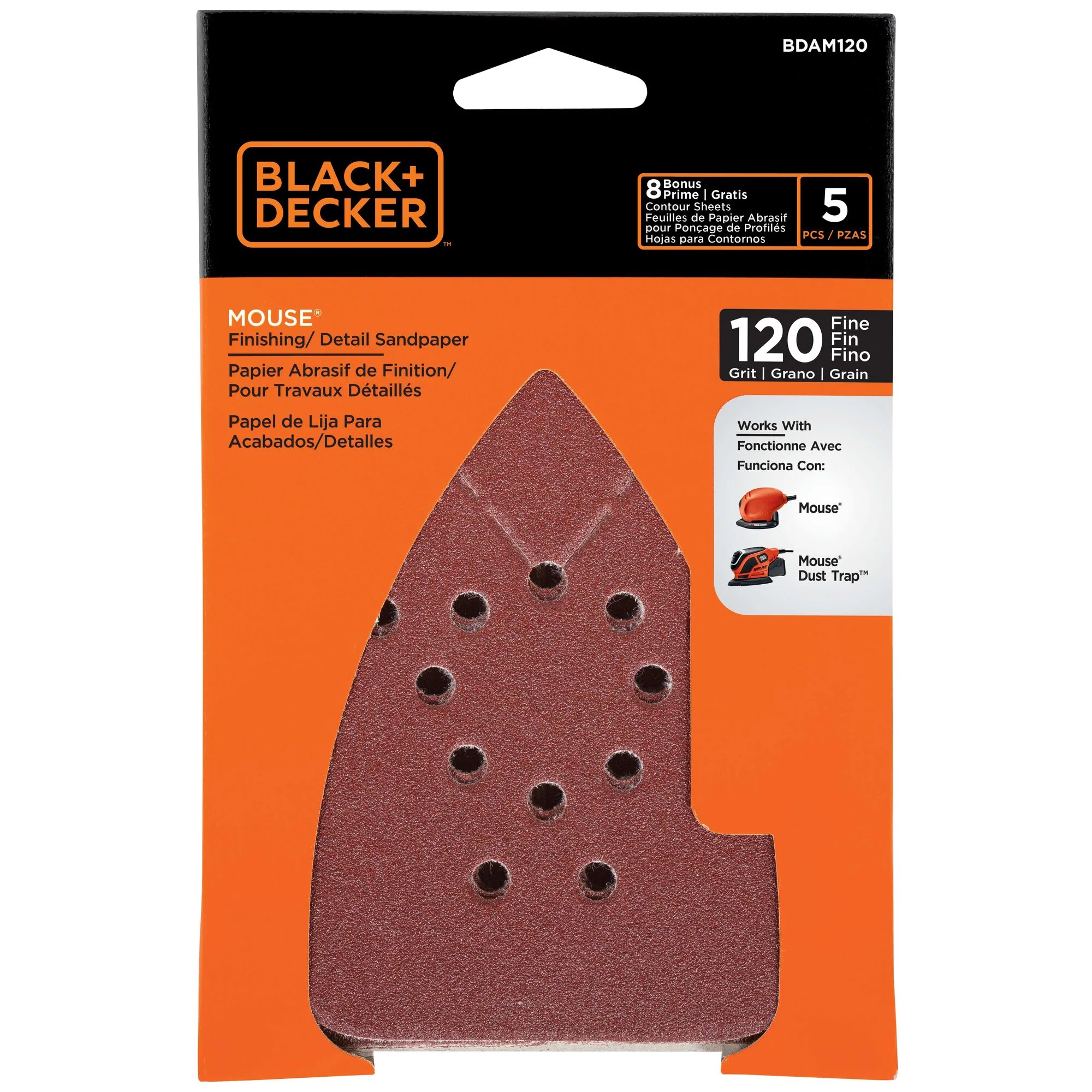 120G MOUSE™ Sandpaper, 5-Pack