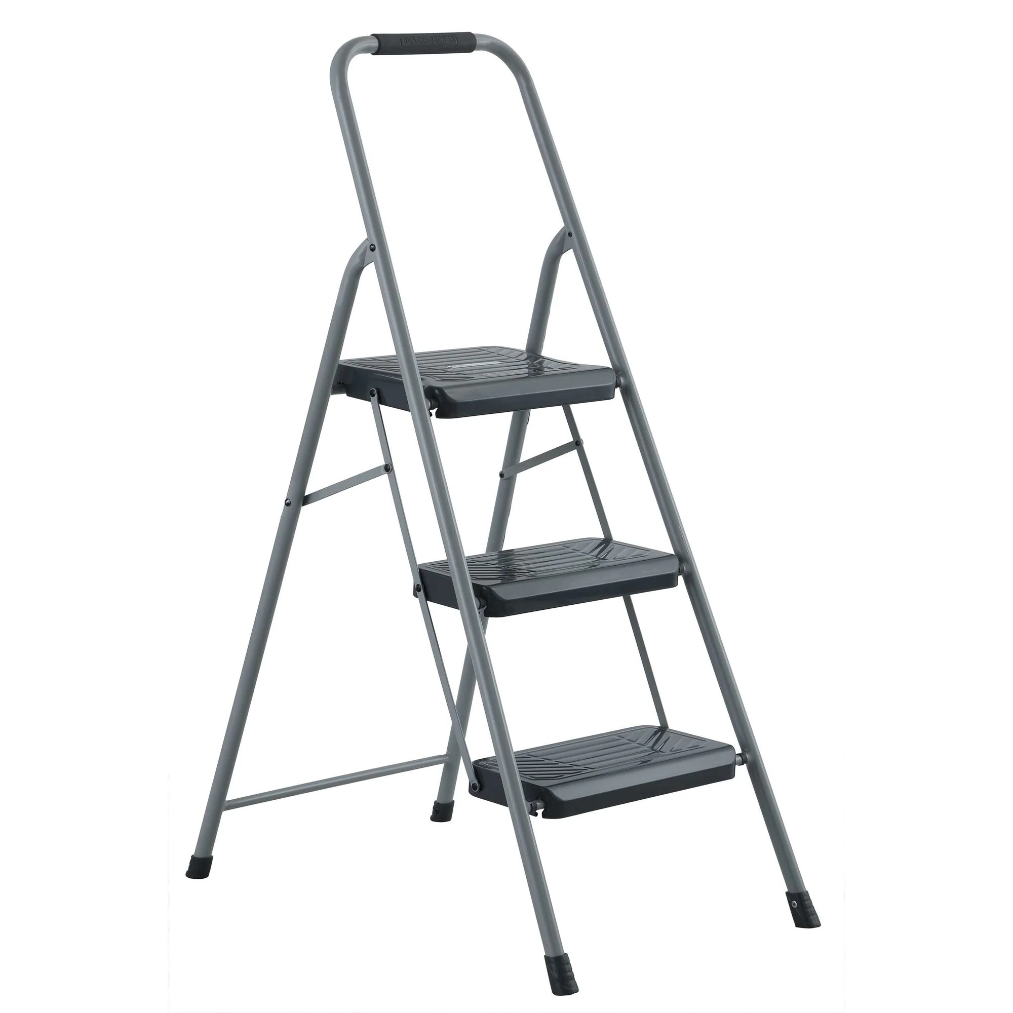 Three Step 225 lb Capacity Steel Stool, Gray