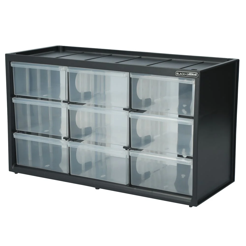 Large 9 Drawer Bin System Blk