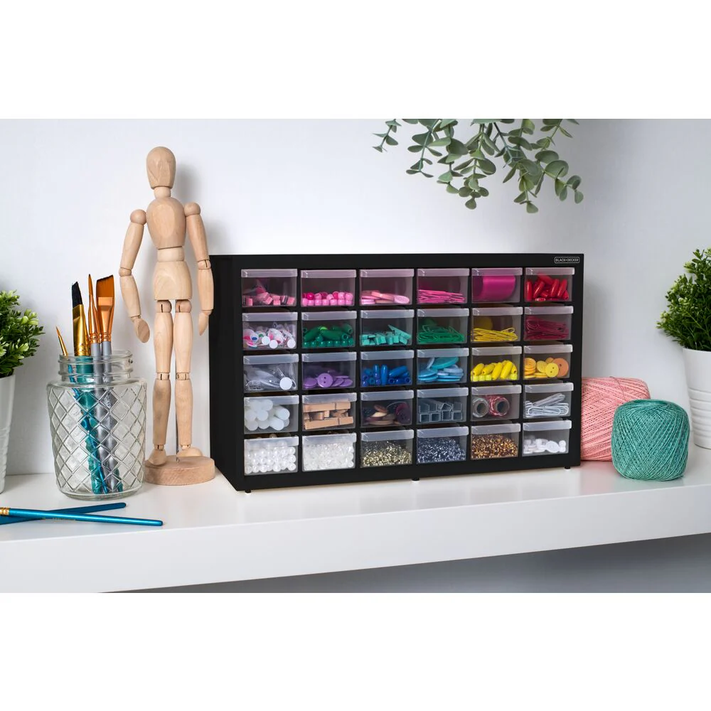 Small 30 Drawer Bin System Black