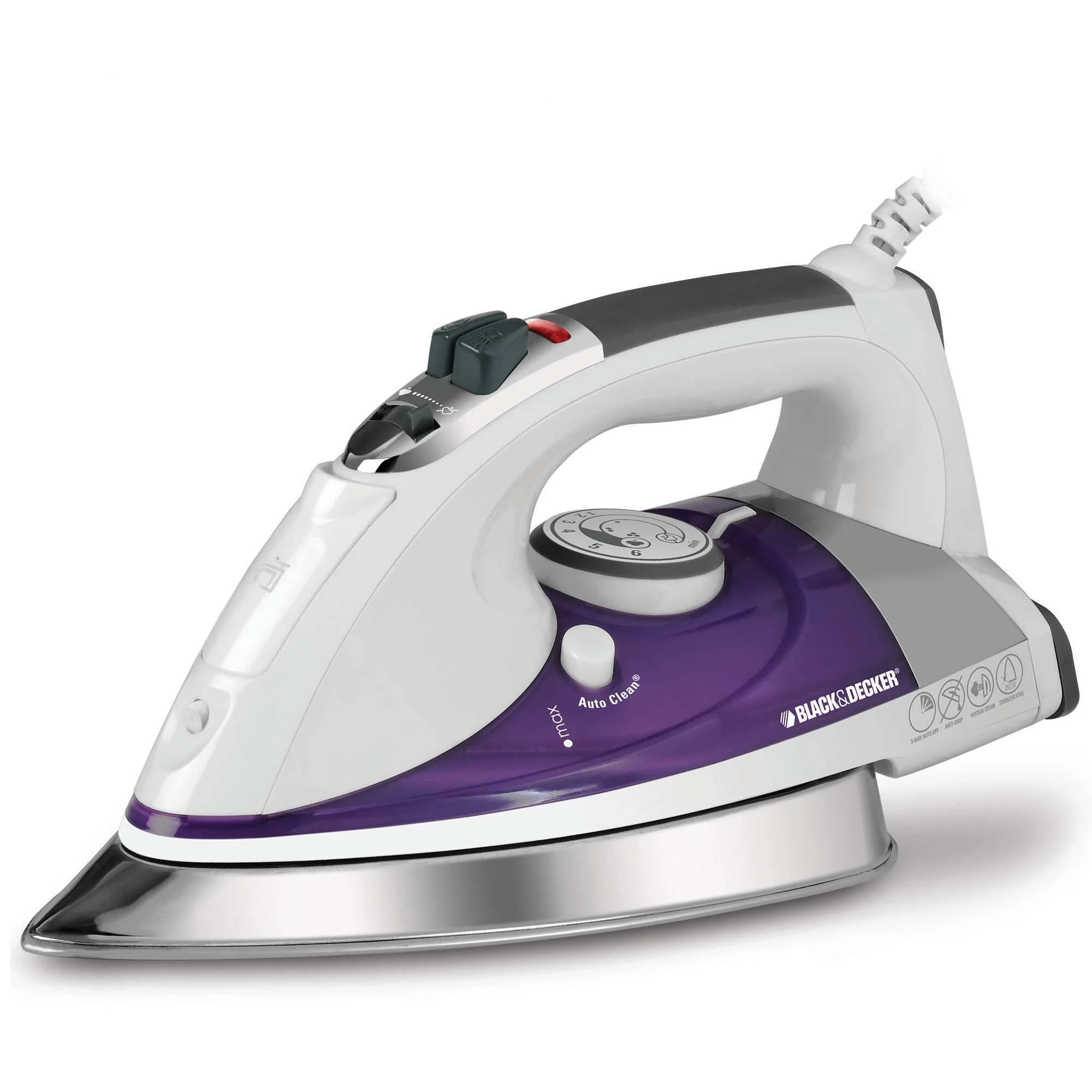Iron with Extra Large Soleplate; 13.2\" x 16.3\" x 7\"; Purple