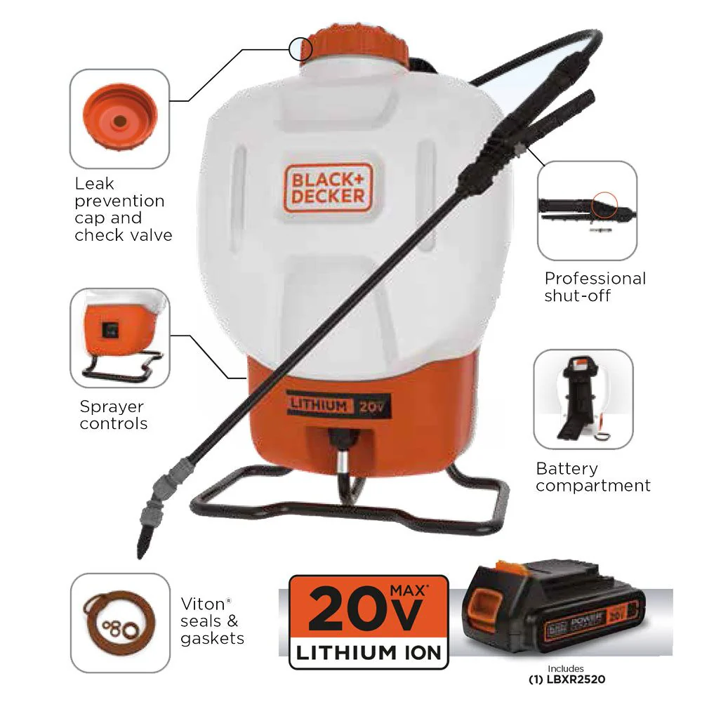 20V MAX* 4 gal. Cordless Backpack Sprayer Kit, Battery & Charger