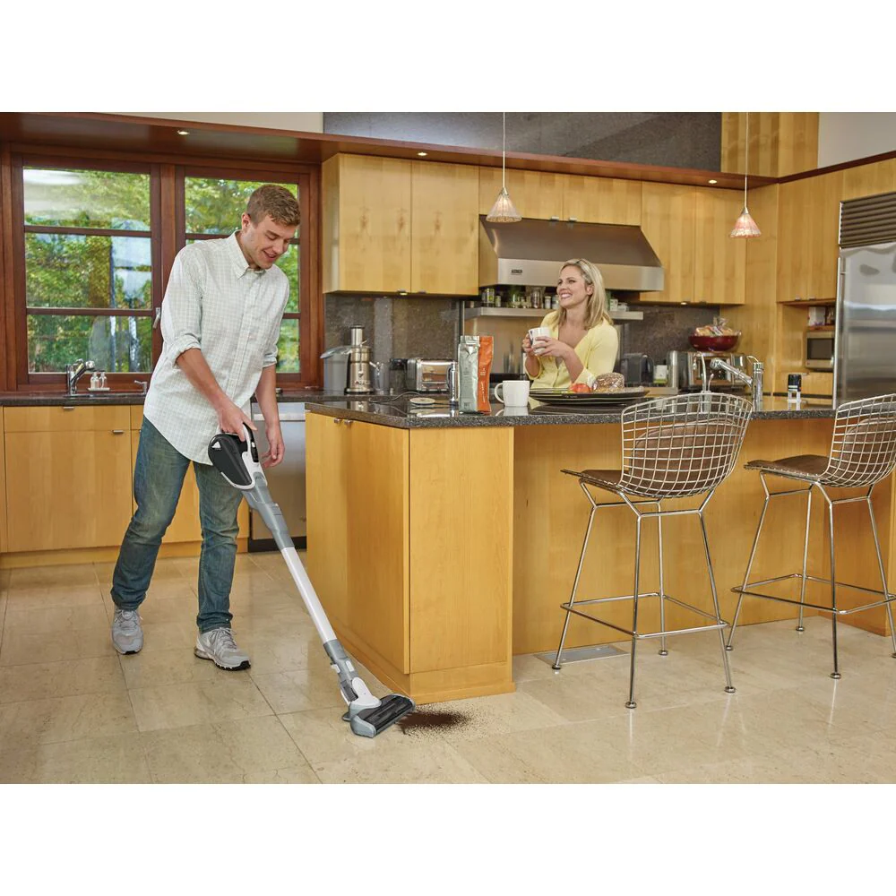 Cordless Lithium 2-IN-1 Floor Extension Stick Vacuum (Powder White)