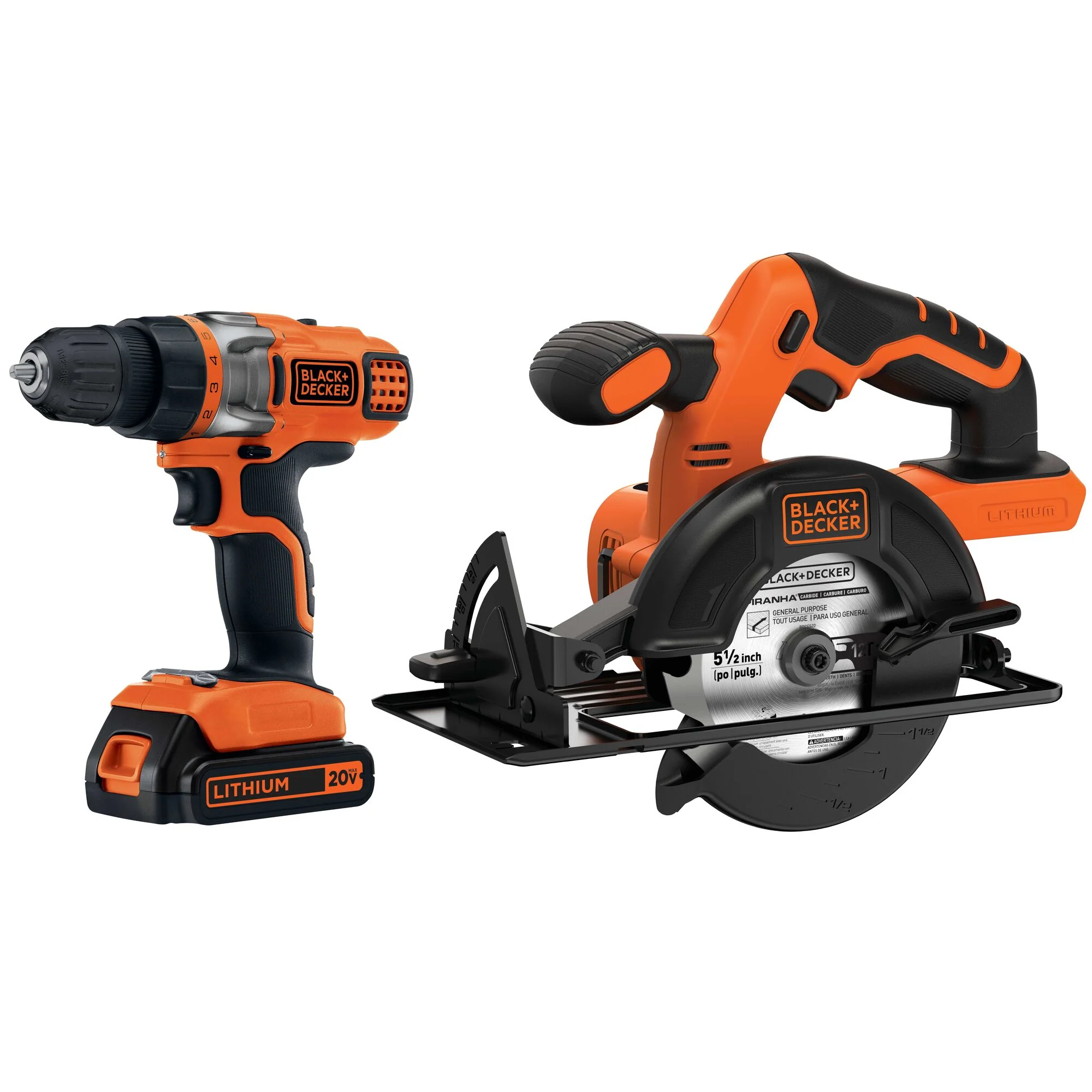 20V MAX* POWERCONNECT™ Cordless Drill/Driver and Circular Saw Combo Kit with Soft Bag, Battery and Charger Included