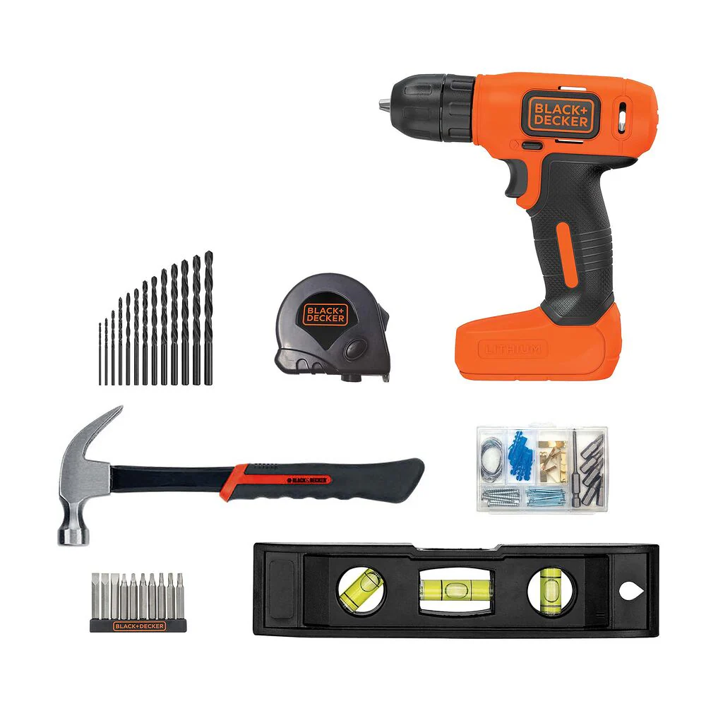 8V MAX* Ready To Decorate Project Kit Includes Cordless Drill and Essential Hand Tools, 25-Piece