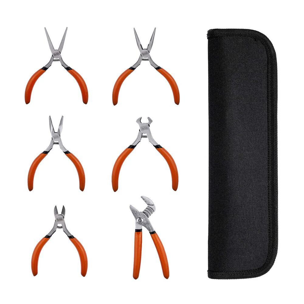 6-Piece Mini Plier Set With Comfort Grips + Carrying Case