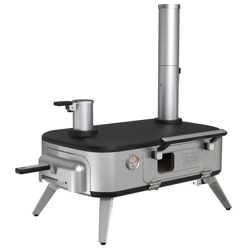 vera™ Pizza Oven, Outdoor, Wood - Charcoal - Pellet Fired Pizza Oven, Rotating Handle and Temperature Gauge, Portable with Folding Legs for Easy Storage