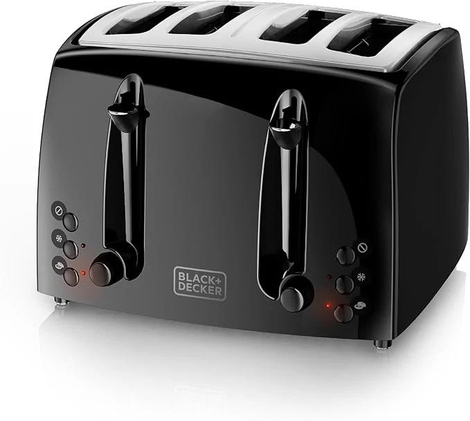 4-Slice Toaster; Extra-Wide; Black; 10.91x11.54x7.71