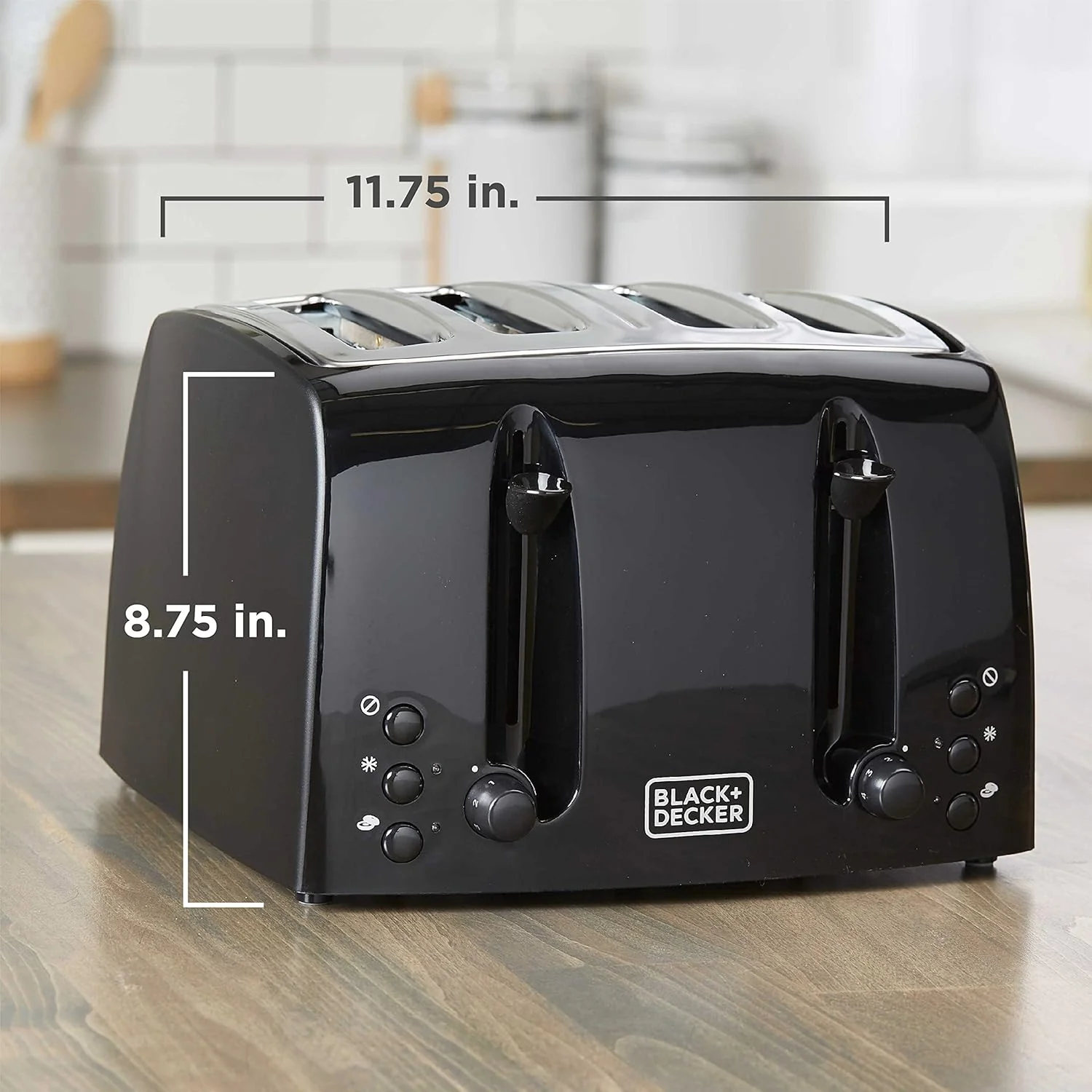 4-Slice Toaster; Extra-Wide; Black; 10.91x11.54x7.71