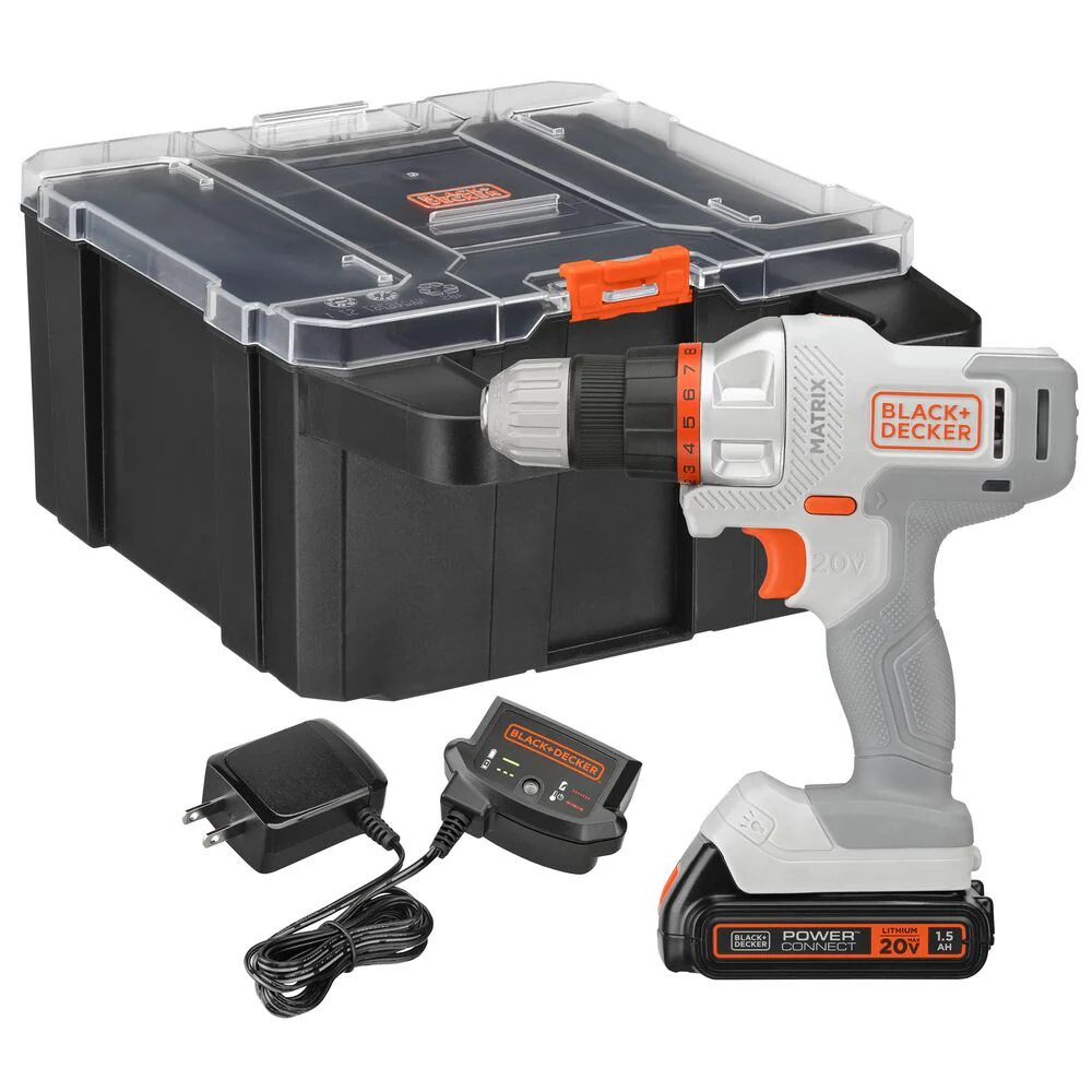 20V MAX *POWERCONNECT™ MATRIX™ Cordless Drill with Storage Case, Battery and Charger Included (White)
