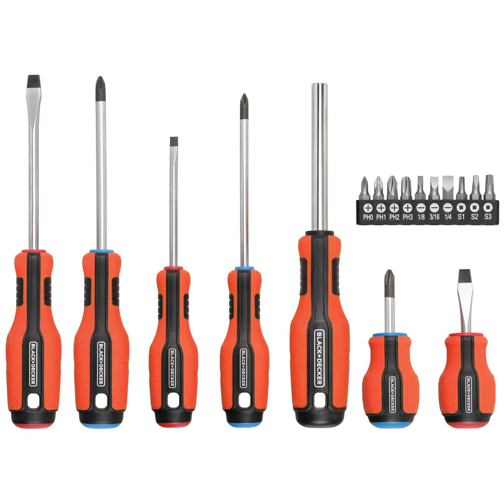 17 pc. Screwdriver Set, Magnetic, Color-Coded Handles